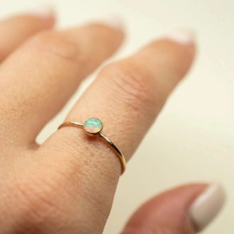 Pillanat gyűrű - 14k arany gyűrű terhességi tesztből készült kővel